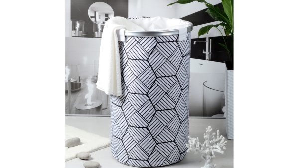 Корзина для белья FIXSEN SMART STYLE на завязках белая FX-1033B