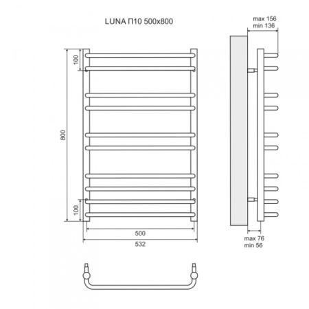 Полотенцесушитель Lemark Luna LM41810E