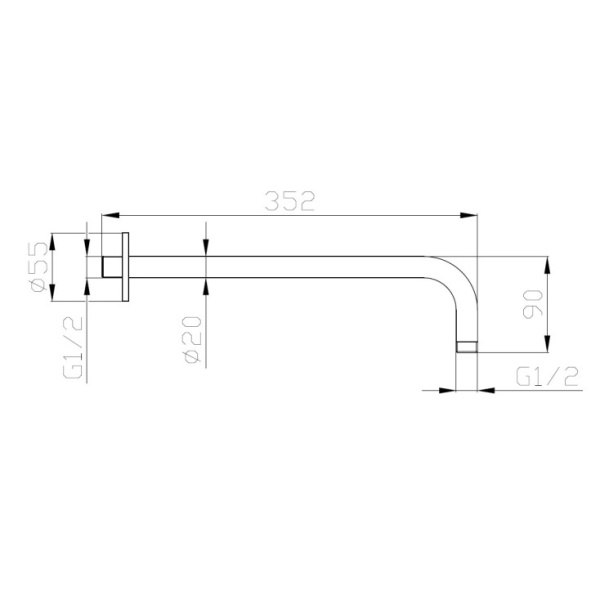 Душевой кронштейн Esko SH376 black