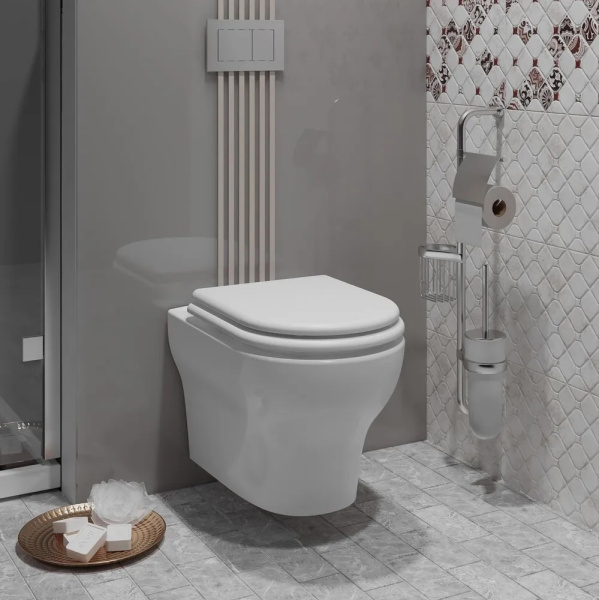 Унитаз подвесной безободковый Opadiris Лоренцо OS41711 сиденье дюропласт