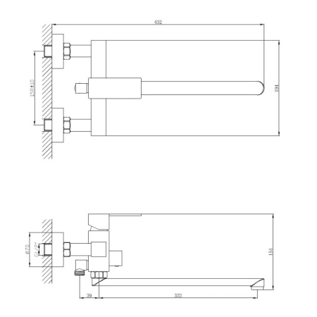 Смеситель для ванны Haiba HB22803-7