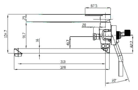 Смеситель для ванны Elghansa Ecoflow Alpha 5350207