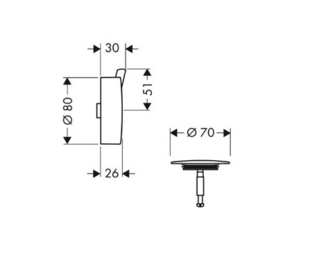 Ручка и пробка слива Hansgrohe Flexaplus 58186880