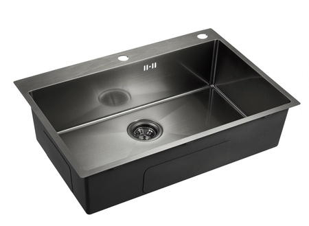 Кухонная мойка (74х50) EMAR EMB-125A PVD Nano Dark