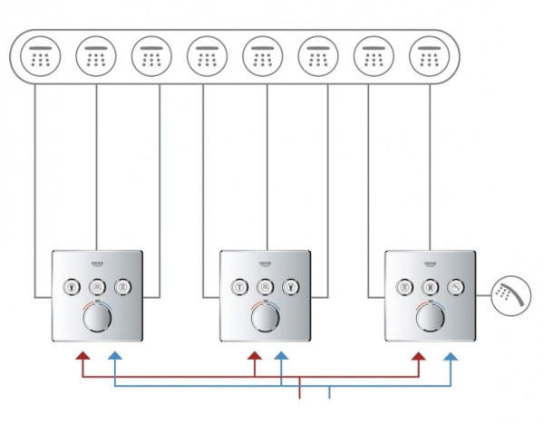 Термостат для ванны с душем 3 источника Grohe Grohtherm SmartControl 29126 000 (29126000) хром Термостат для ванны с душем 3 источника Grohe Grohtherm SmartControl 29126 000 (29126000) хром