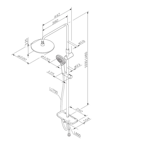 Душевая система Am.Pm Like F0780222
