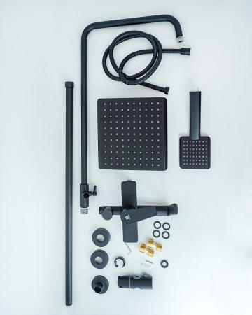 Душевая система с изливом Agger Brilliant A0394444 черный