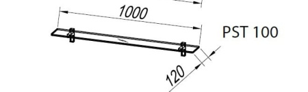 Стеклянная полка Kolpa San Adele PST 100