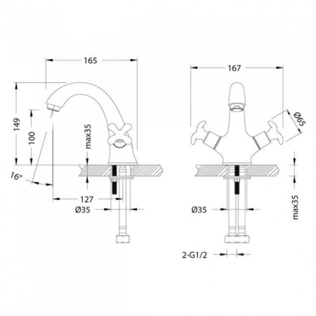 Смеситель для раковины Lemark Flora (LM0106C)