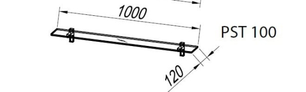 Стеклянная полка Kolpa San Adele PST 100