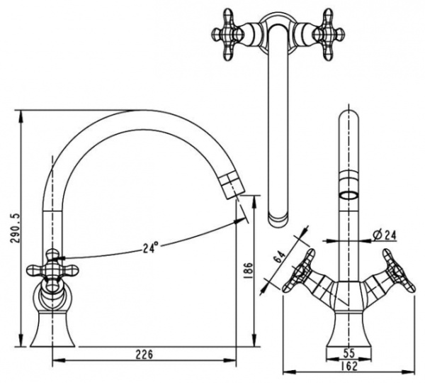 Смеситель для кухни Bravat Summer Rain F777111C