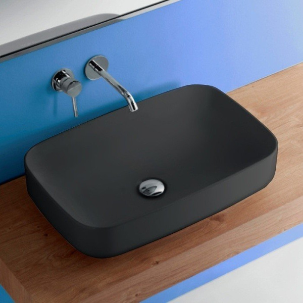 Раковина накладная (60х38) Kerasan Tribeca 514131 черный матовый