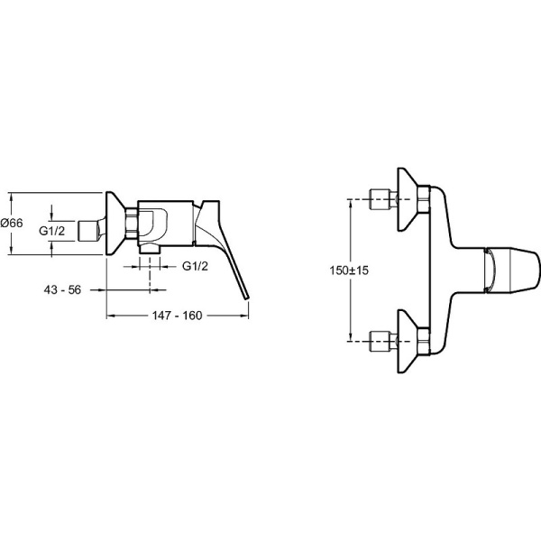 Смеситель для душа Jacob Delafon Brive E75765-CP