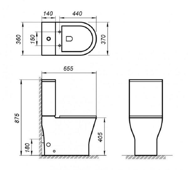 Унитаз напольный безободковый BelBagno ACQUA BB340CPR