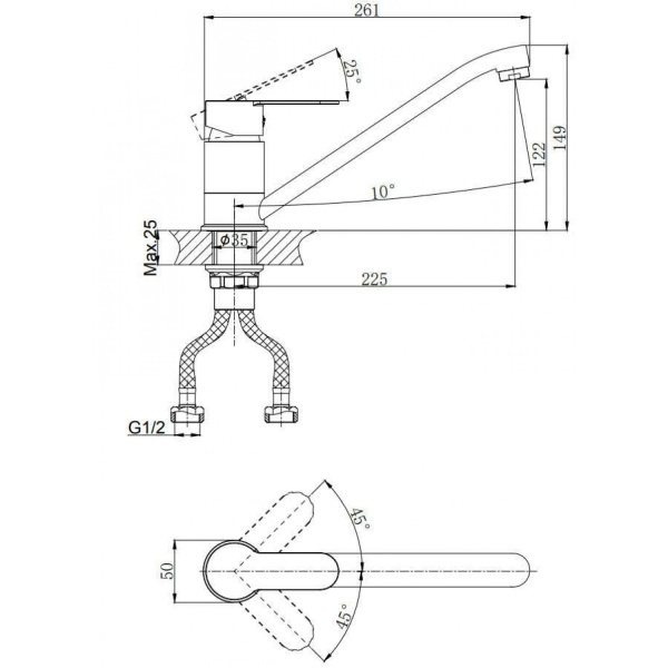 Смеситель для кухни RUSH Tenerife TE2835-26