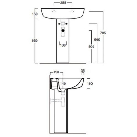 Пъедестал для раковины Simas Lft Spazio CN200bi