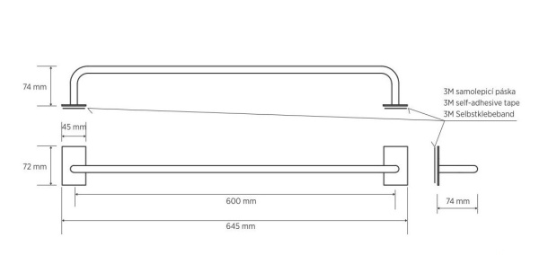 Полотенцедержатель 60см, блеск Bemeta Easy 163104041