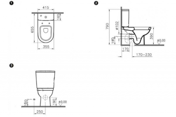 Унитаз напольный VITRA Form 300 9729B003-1162