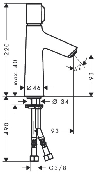 Смеситель для раковины Hansgrohe Talis Select S 72043000