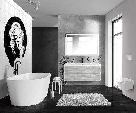 База под раковину BelBagno 120 ALBANO-1200-2C-SO-RVB подвесная Rovere Vintage Bianco