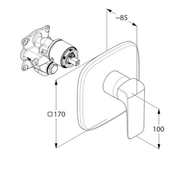 Встраиваемый смеситель для душа Kludi Ameo 416550575