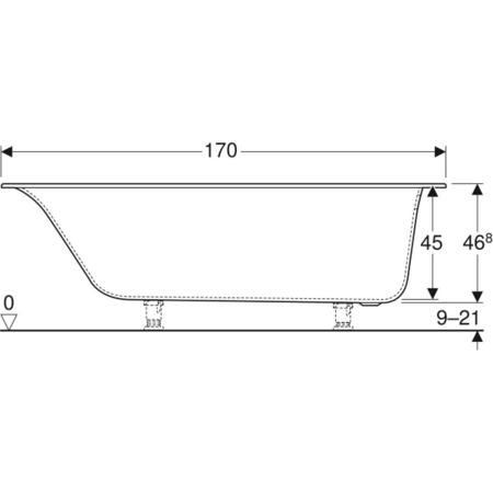 Прямоугольная ванна Geberit Soana 554.043.01.1