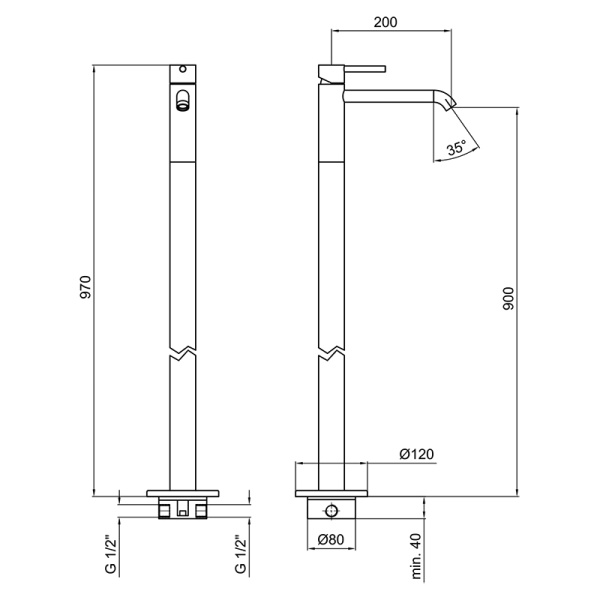 Смеситель для раковины Webert Elio EL832101560, черный Смеситель для раковины Webert Elio EL832101560, черный