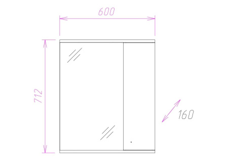 Зеркало-шкаф c подсветкой Onika Ника 60 (60x71,2) 206015