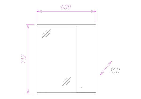Зеркало-шкаф c подсветкой Onika Ника 60 (60x71,2) 206015