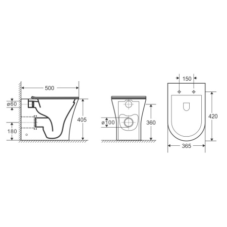 Cerutti Унитаз приставной Adige F CT8907