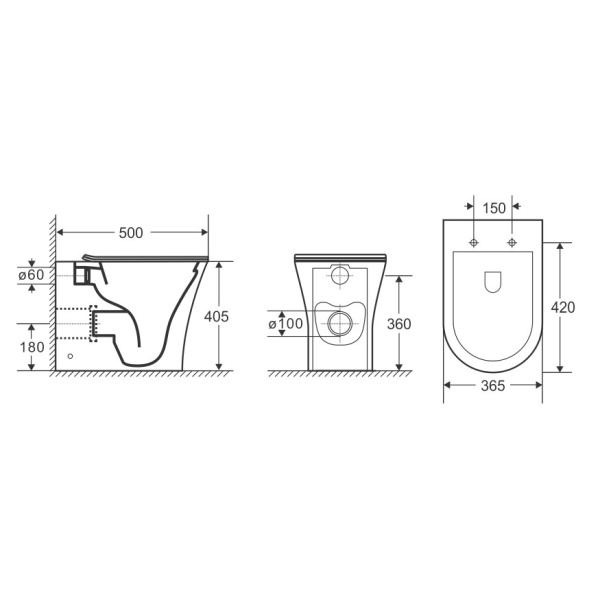 Cerutti Унитаз приставной Adige F CT8907