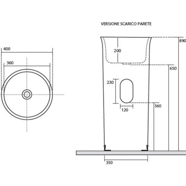 Раковина напольная (40х40) Kereasan The New Yorker 564501 белый
