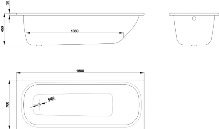 Ванна стальная (180x70) Bette Classic Glasur Plus 1271-000 PLUS PLUS с антигрязевым покрытием