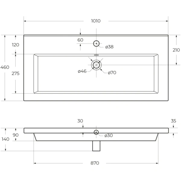 Керамическая раковина CEZARES CZR-8070-100