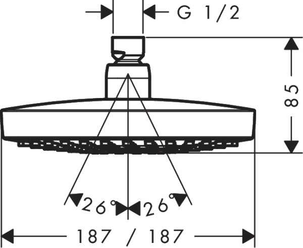 Верхний душ Hansgrohe Croma Select E 26528400