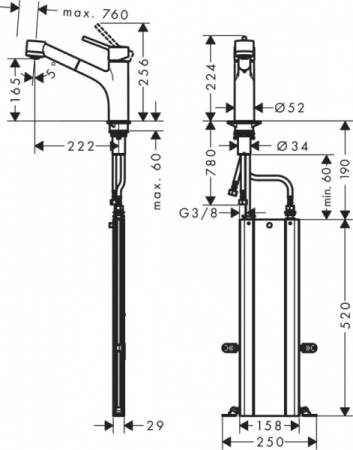 Смеситель для кухни HANSGROHE TALIS M52 73860000