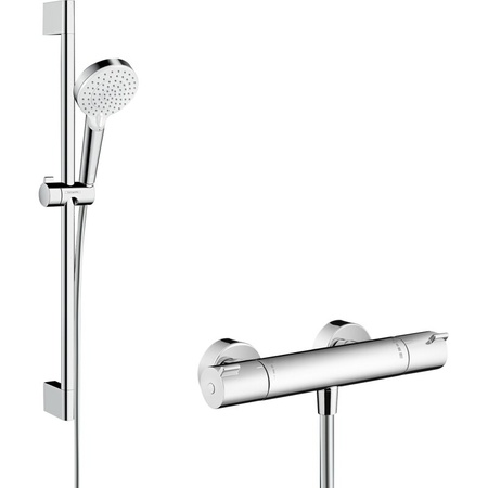 Термостат для душа с душевым гарнитуром Hansgrohe Crometta Vario/Ecostat 1001 CL 27812400 белый/хром 