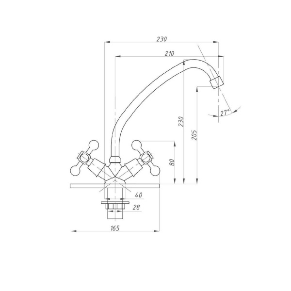 Смеситель для кухни FAUZT FZs-223-32 тип См-МДЦБА