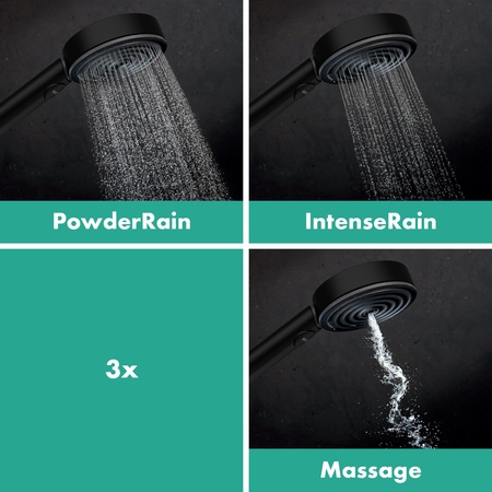 Термостат для душа с душевым гарнитуром Hansgrohe Pulsify Select S 105 3jet Relaxation EcoSmart 24262670 черный матовый