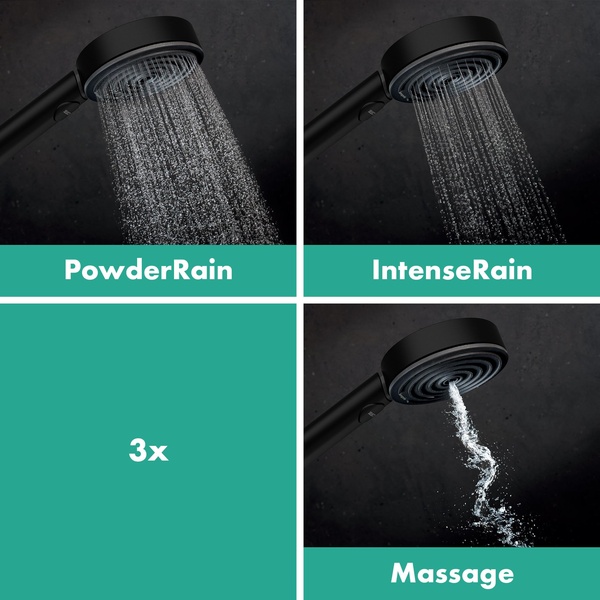 Термостат для душа с душевым гарнитуром Hansgrohe Pulsify Select S 105 3jet Relaxation EcoSmart 24261670 черный матовый