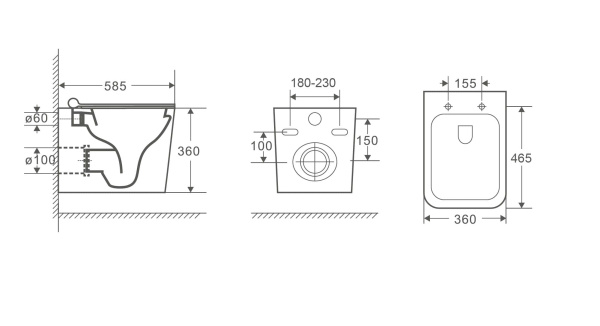 Комплект унитаза с инсталляцией Grossman Galaxy 97.4414S.05.30M с клавишей смыва