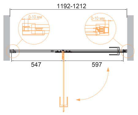 Душевая дверь (120х196,8) CEZARES BELLAGIO BELLAGIO-B-12-120-C-BORO