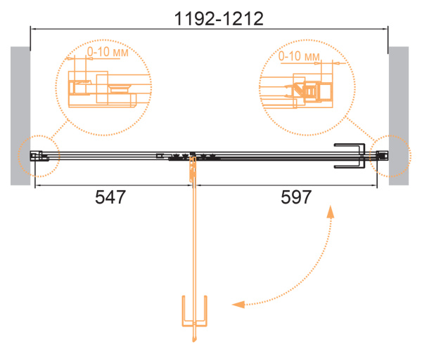 Душевая дверь (120х196,8) CEZARES BELLAGIO BELLAGIO-B-12-120-C-NERO