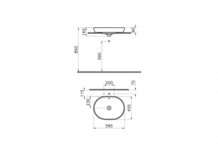 Раковина 60 см, с переливом Vitra Metropole 5942B003-0012