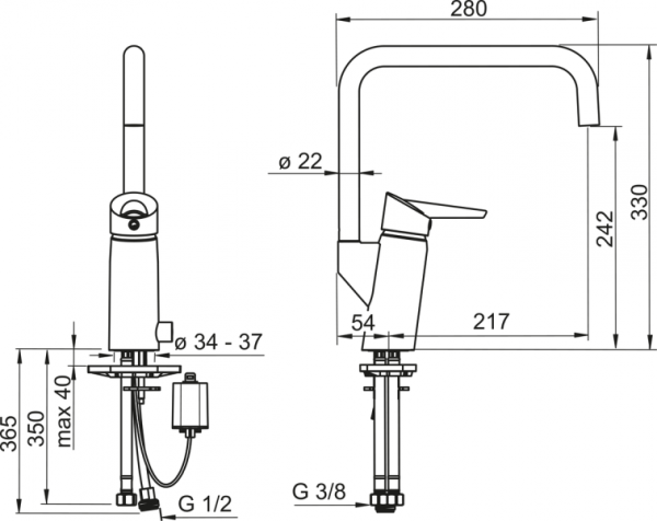 Cмеситель для кухни Oras Optima 2734FG