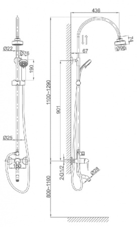 Душевая система D&K Rhein Ambrosius (DA1343701C11)