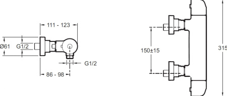 Смеситель для душа Jacob Delafon Villette E23720-CP