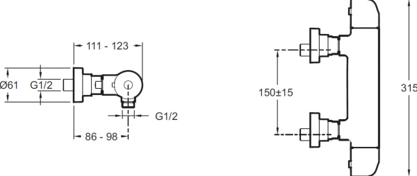 Смеситель для душа Jacob Delafon Villette E23720-CP Смеситель для душа Jacob Delafon Villette E23720-CP