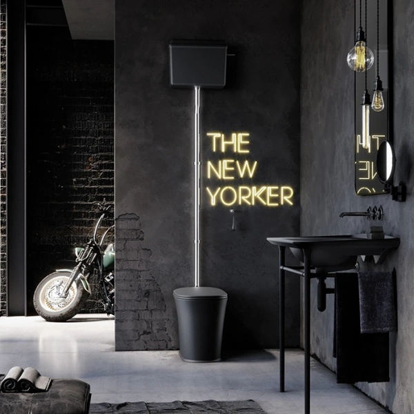 Унитаз напольный Kerasan The New Yorker 561831F для высокого бачка, черный матовый