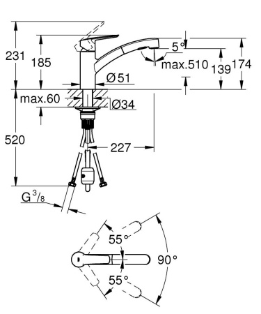 Смеситель для кухни Grohe Start 30307 2431 (303072431)